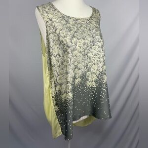 Simply Vera Vera Wang yellow and gray floral tank top. Women’s size L